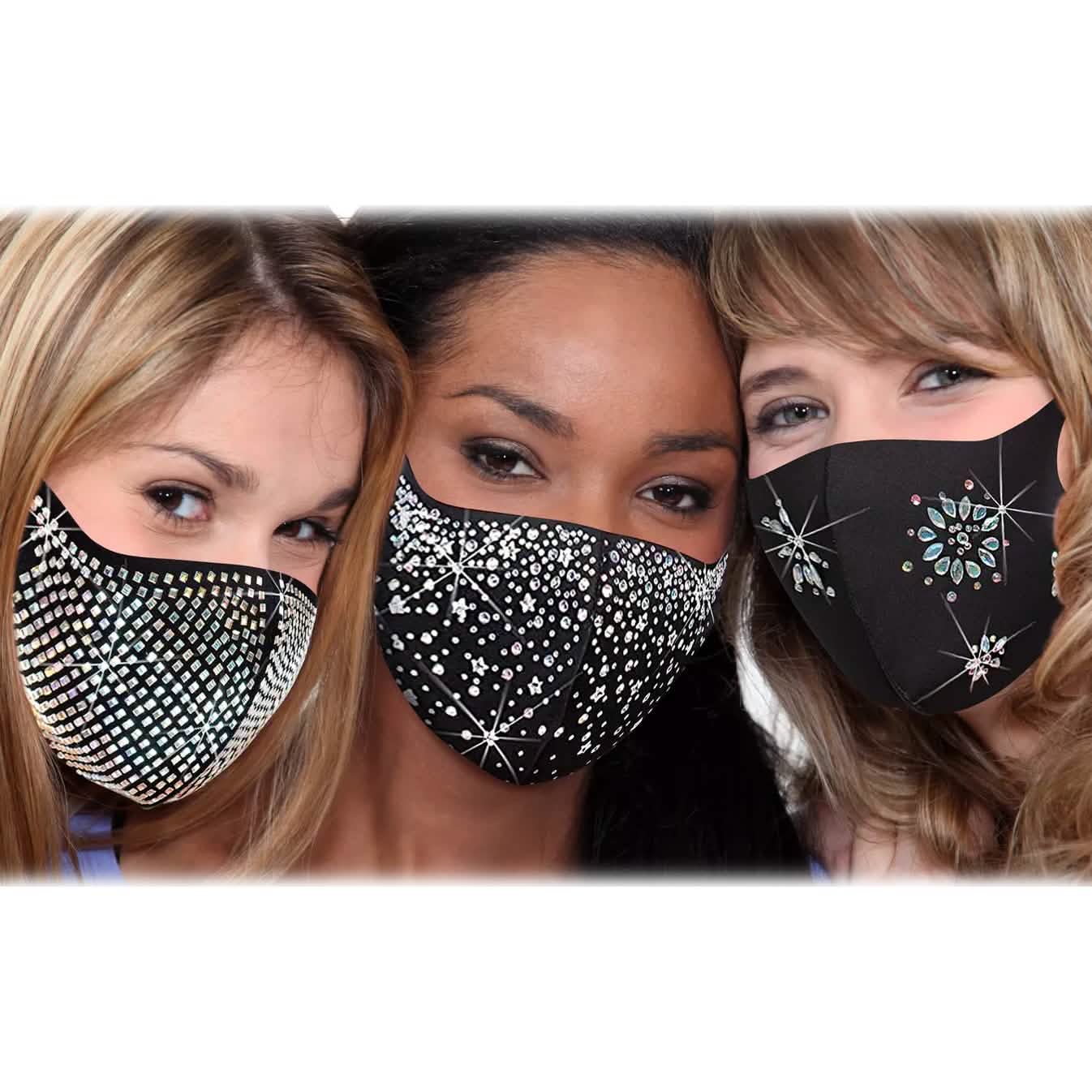 6-Pack: Rhinestone Holiday Bling Face Mask