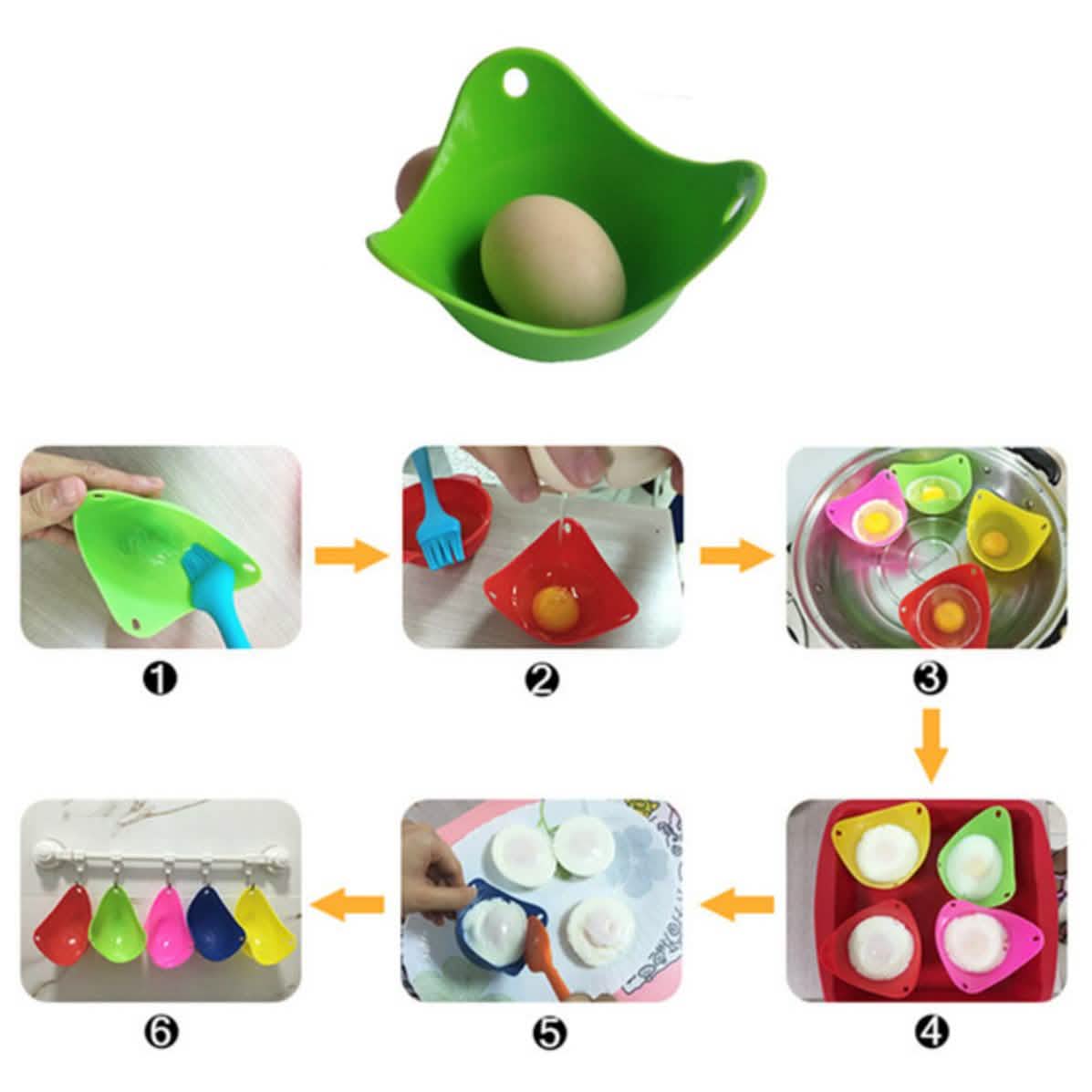 6-Pack: Silicone Egg Poachers