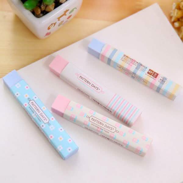6-Pack: Stationery Supplies Kawaii Candy Color Eraser