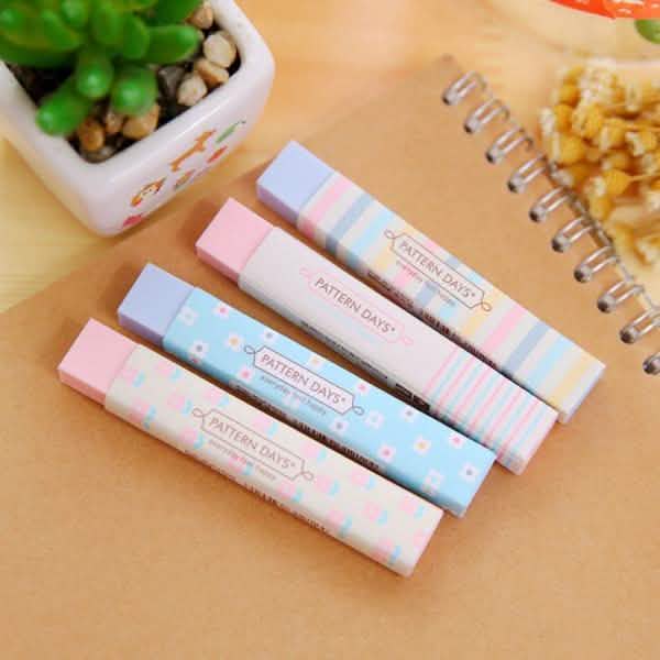 6-Pack: Stationery Supplies Kawaii Candy Color Eraser