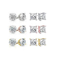 6-Pack: Swarovski Crystal 18K Gold Plated Stud Earrings