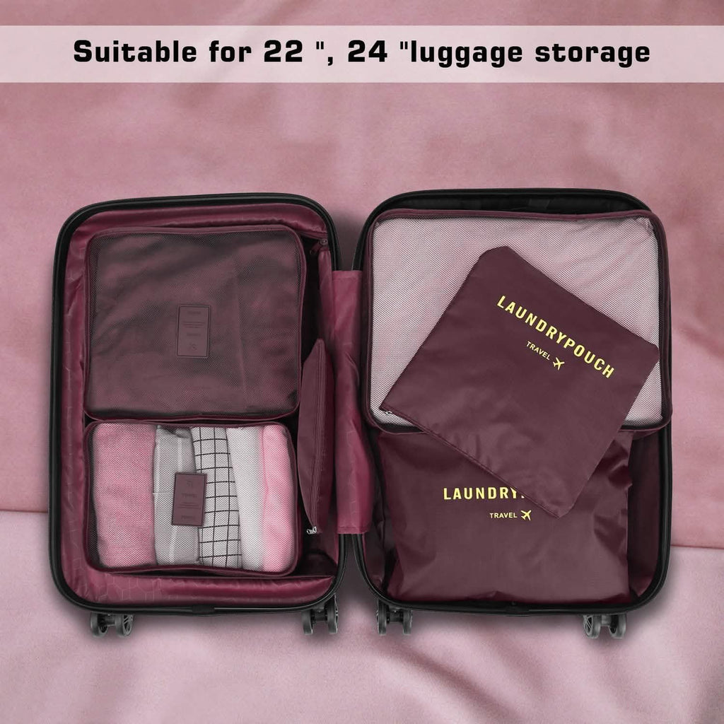 6-Pack: Travel Storage Bag Set Packing Cube Organizer