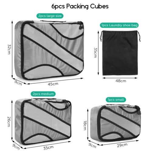 6-Pack: Travel Suitcase Storage Bag Set