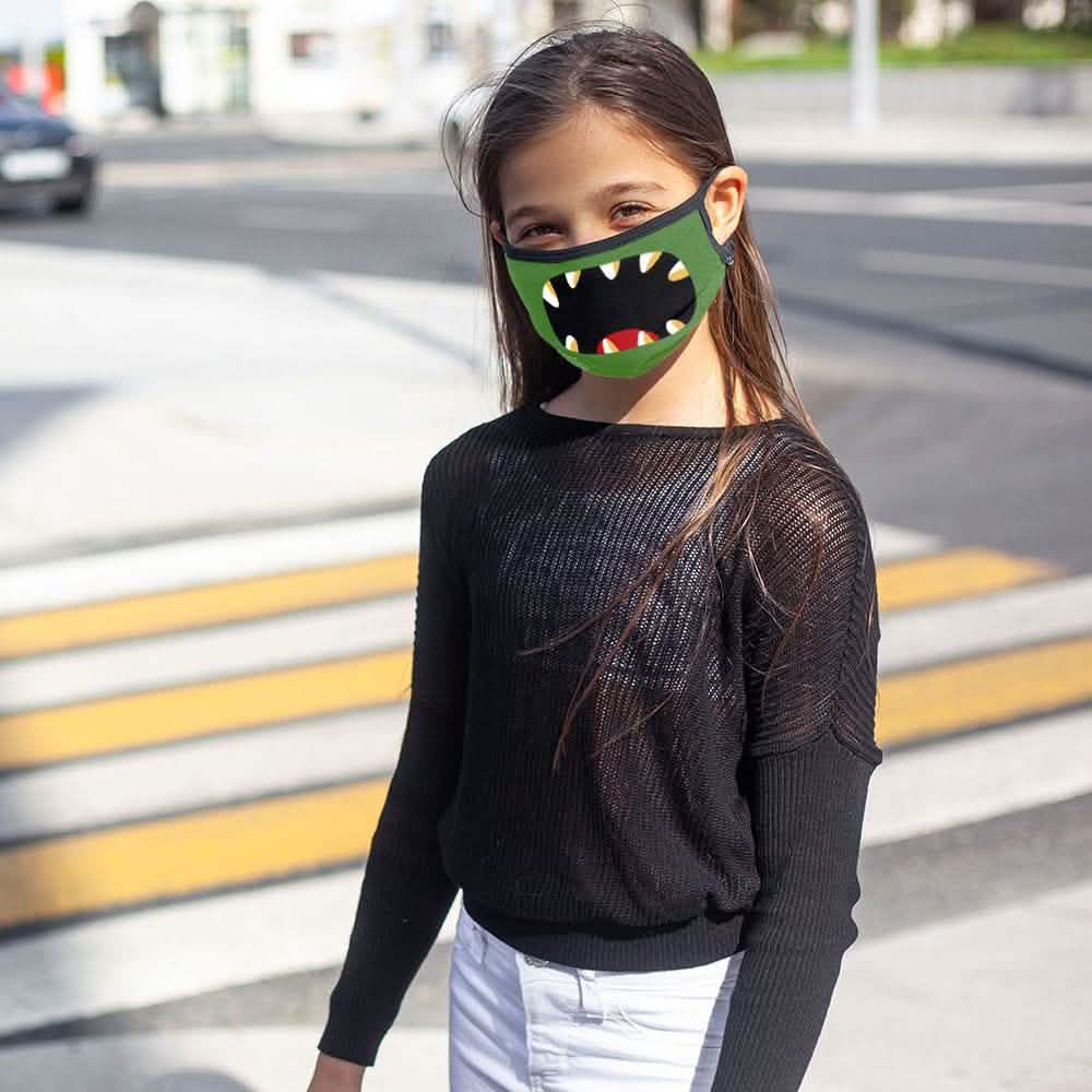 6-Pack: Two-Layer Reusable Halloween Kids Face Mask With Adjustable Earloop