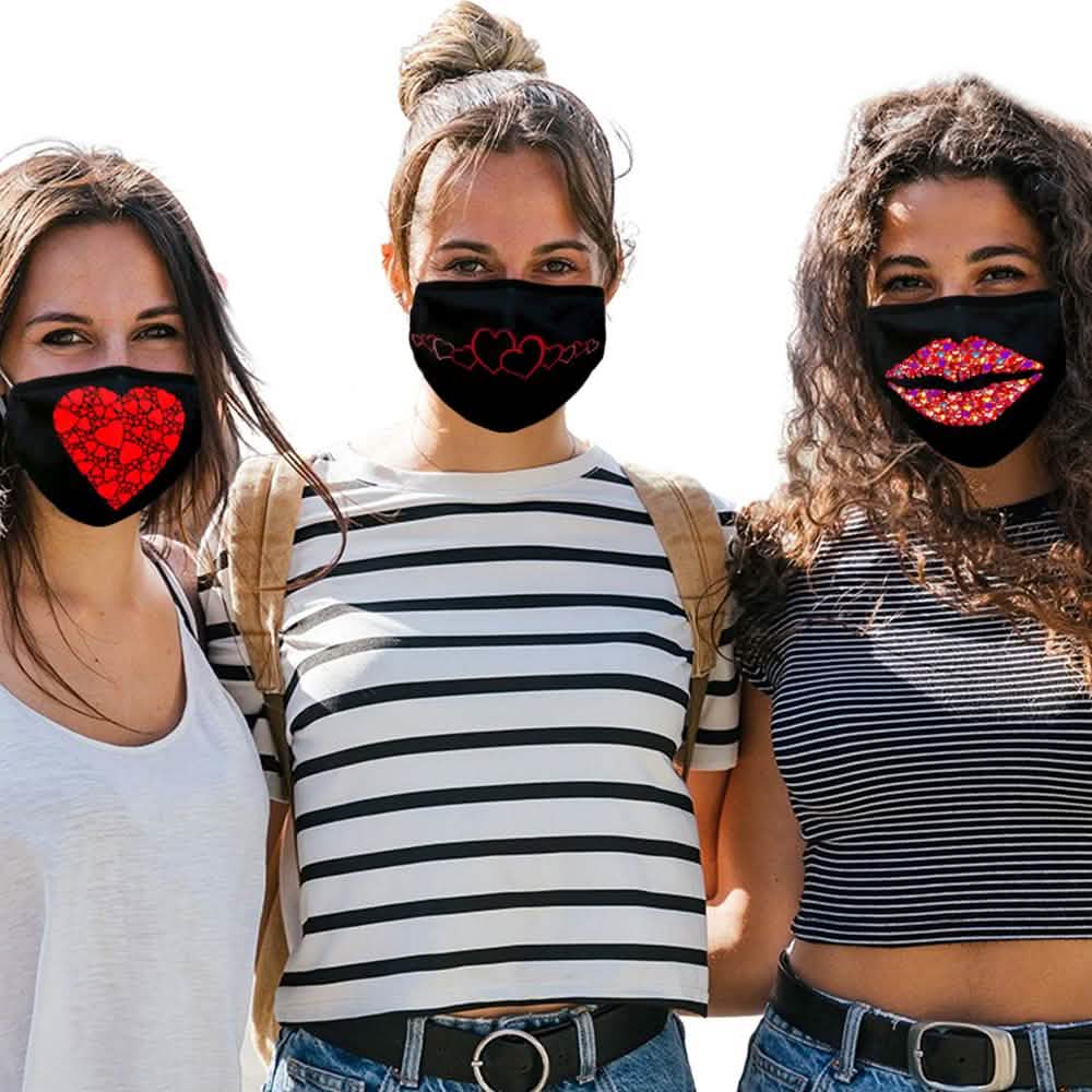 6-Pack: Valentines Fun Super Soft Reusable Non-Medical Face Masks