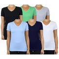 6-Pack: Women's Assorted Short Sleeve V-Neck Tees