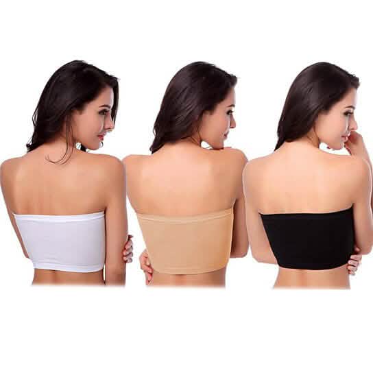 6-Pack: Women's Seamless Bandeau Tube Padded Bralettes
