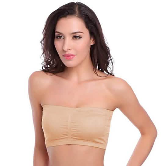 6-Pack: Women's Seamless Bandeau Tube Padded Bralettes