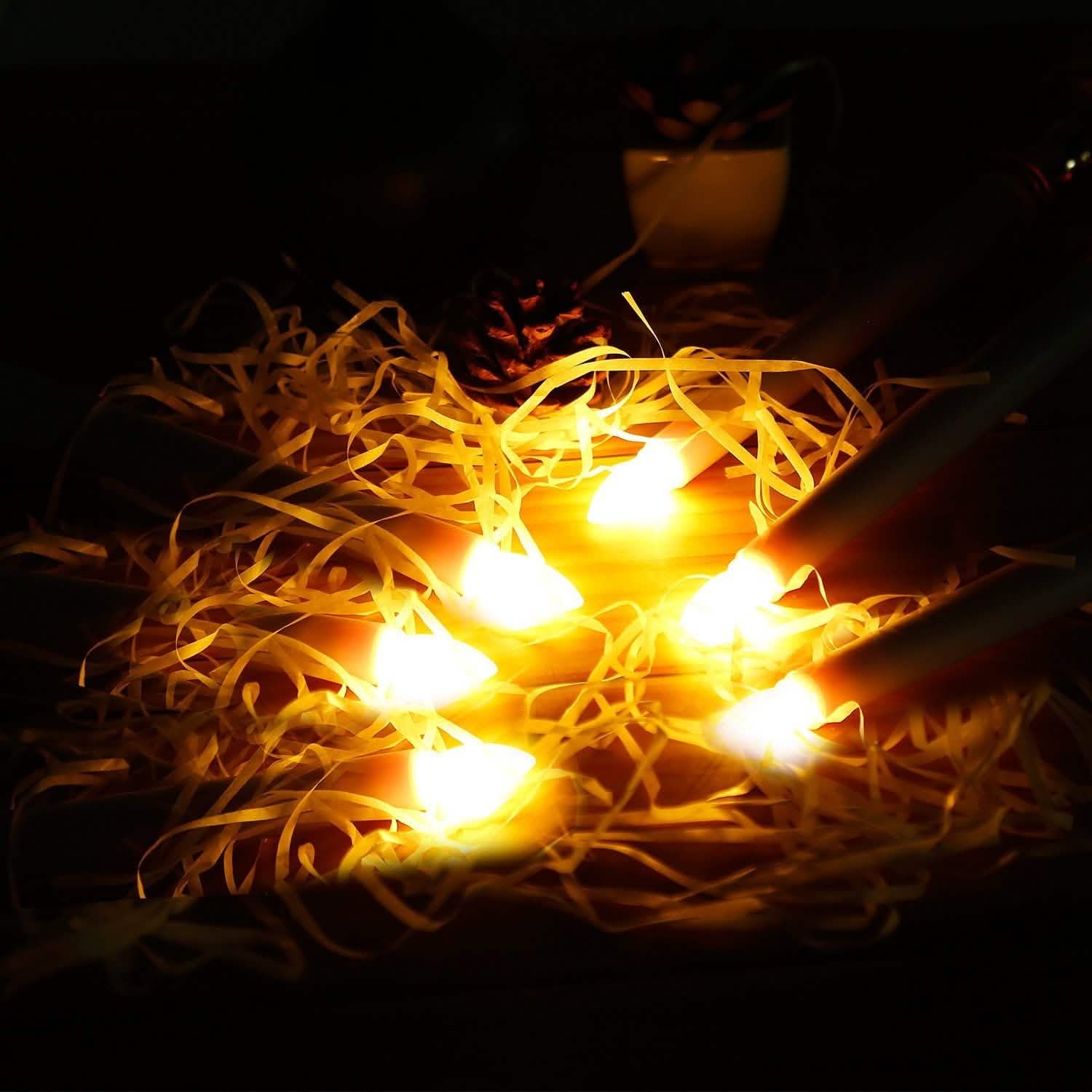 6-Packs: Flameless Taper Candles with 4 Light Modes and Remote Control