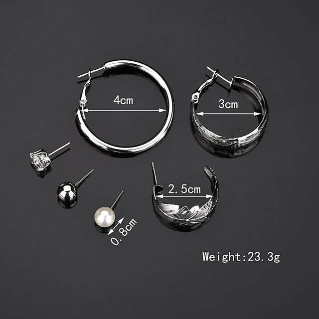 6-Pair: Women's Simple Fashion Modern Trendy Earrings