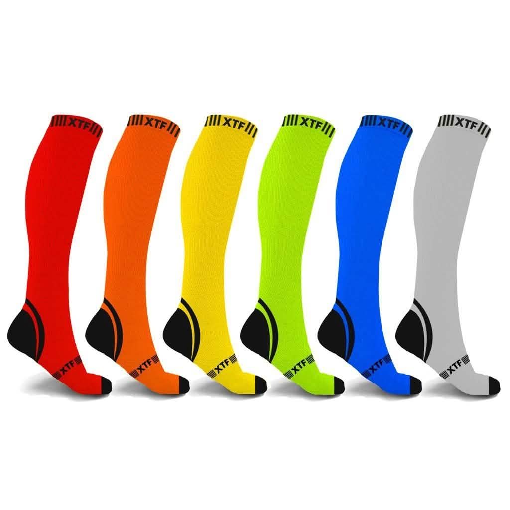 6-Pairs: Graduated Knee High Compression Socks - Size: S/M