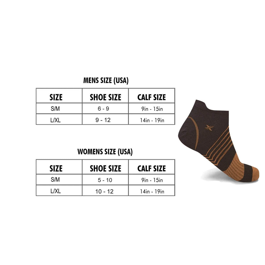 6-Pairs: Ultra V-Striped Ankle Compression Socks