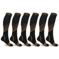 6-Pairs: Ultra V-Striped Knee-Length Compression Socks