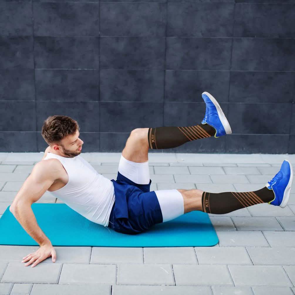 6-Pairs: Ultra V-Striped Knee-Length Compression Socks