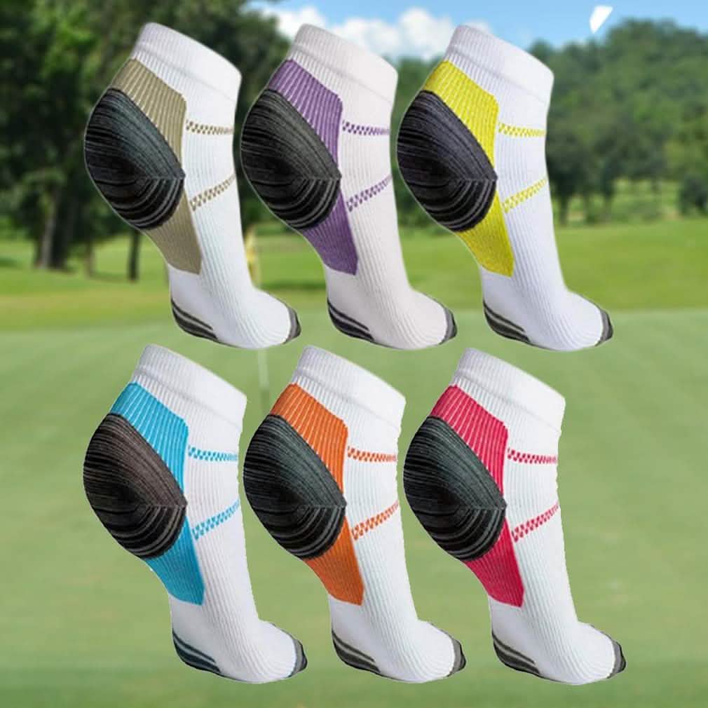6 Pairs: Unisex Ankle-Length Compression Socks