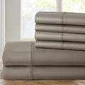 6-Piece: 1200 Thread Count Cotton Rich Solid Sateen Sheet Set