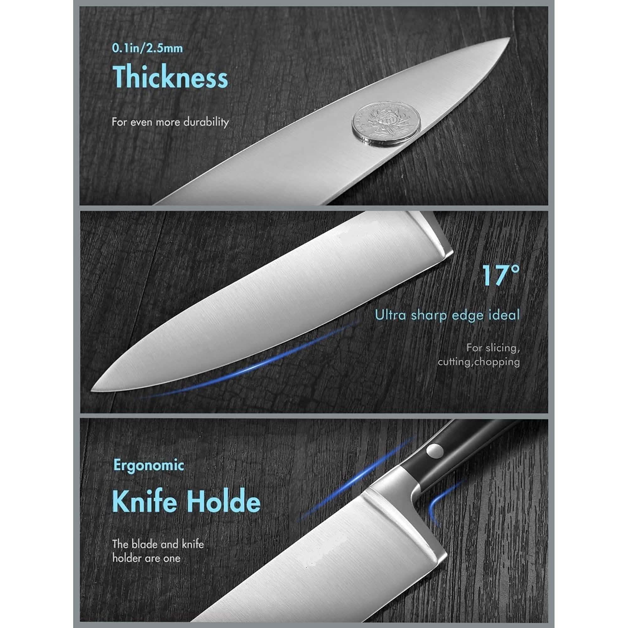 6-Piece: Aicok German Stainless Steel Kitchen Knife Set