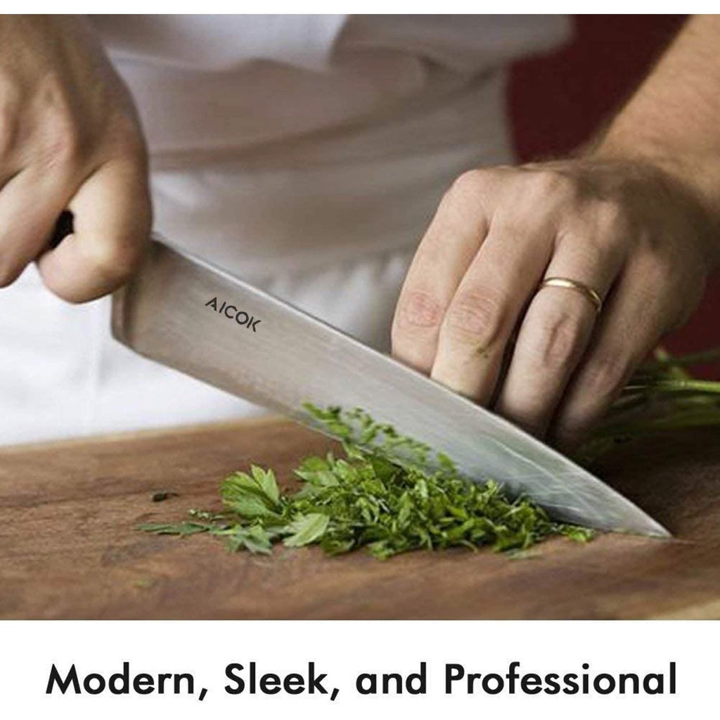 6-Piece: Aicok German Stainless Steel Kitchen Knife Set
