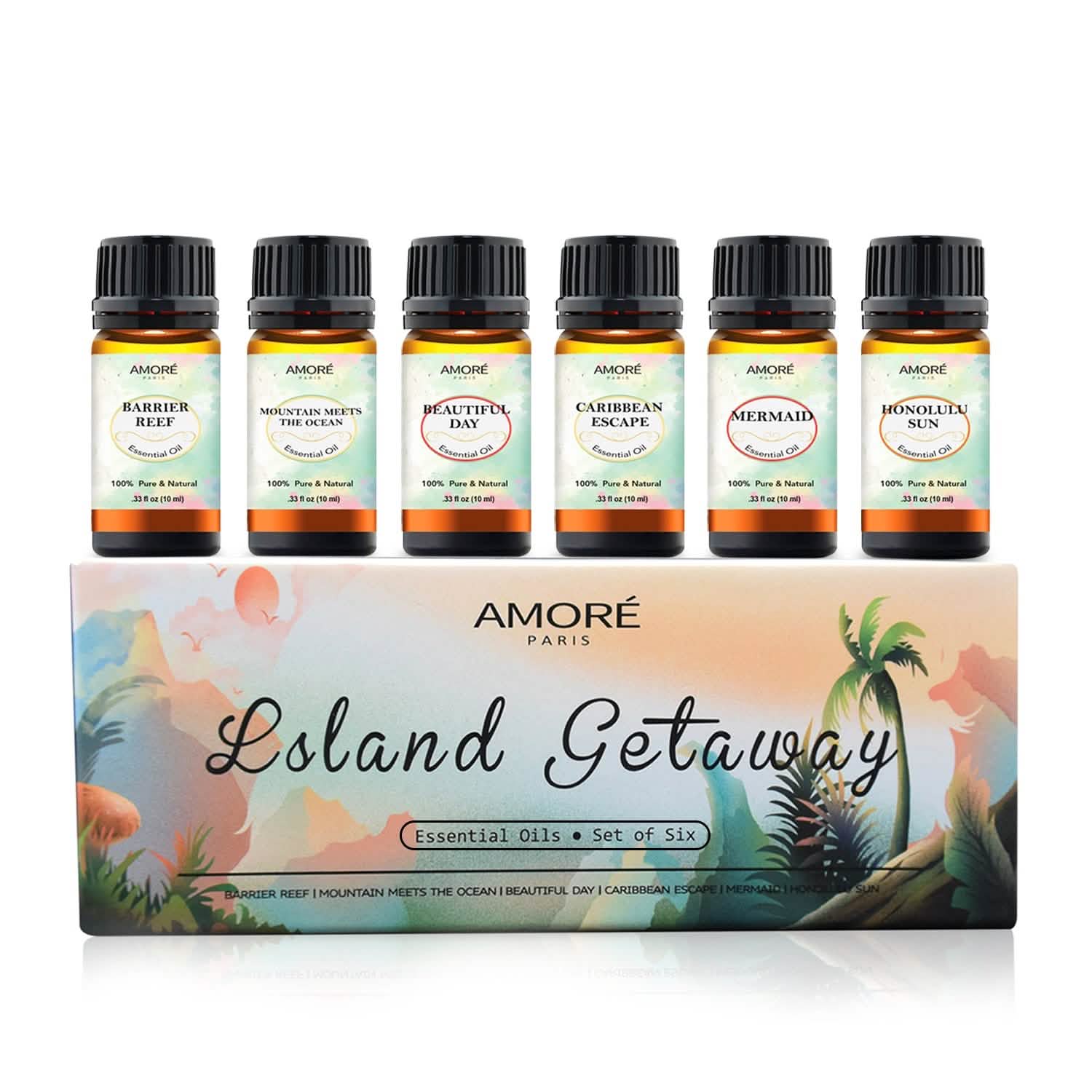 6-Piece: Island Gateway Pure Aromatherapy Essential Oil Set