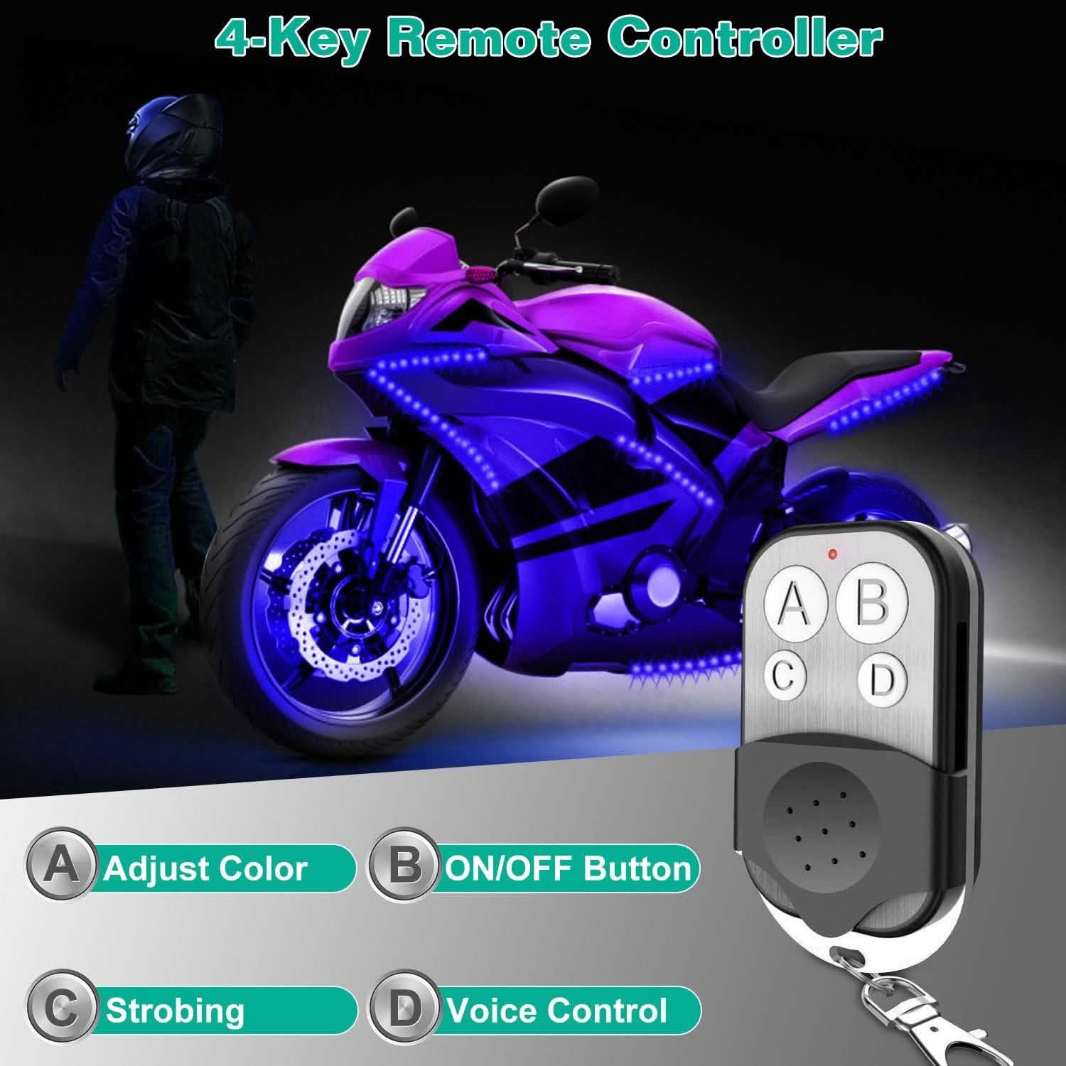 6-Piece: Motorcycle LED Light Strips