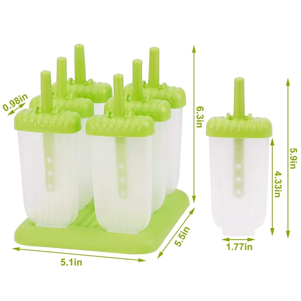 6-Piece: Popsicle Molds Reusable Ice Cream DIY Ice Pop Maker