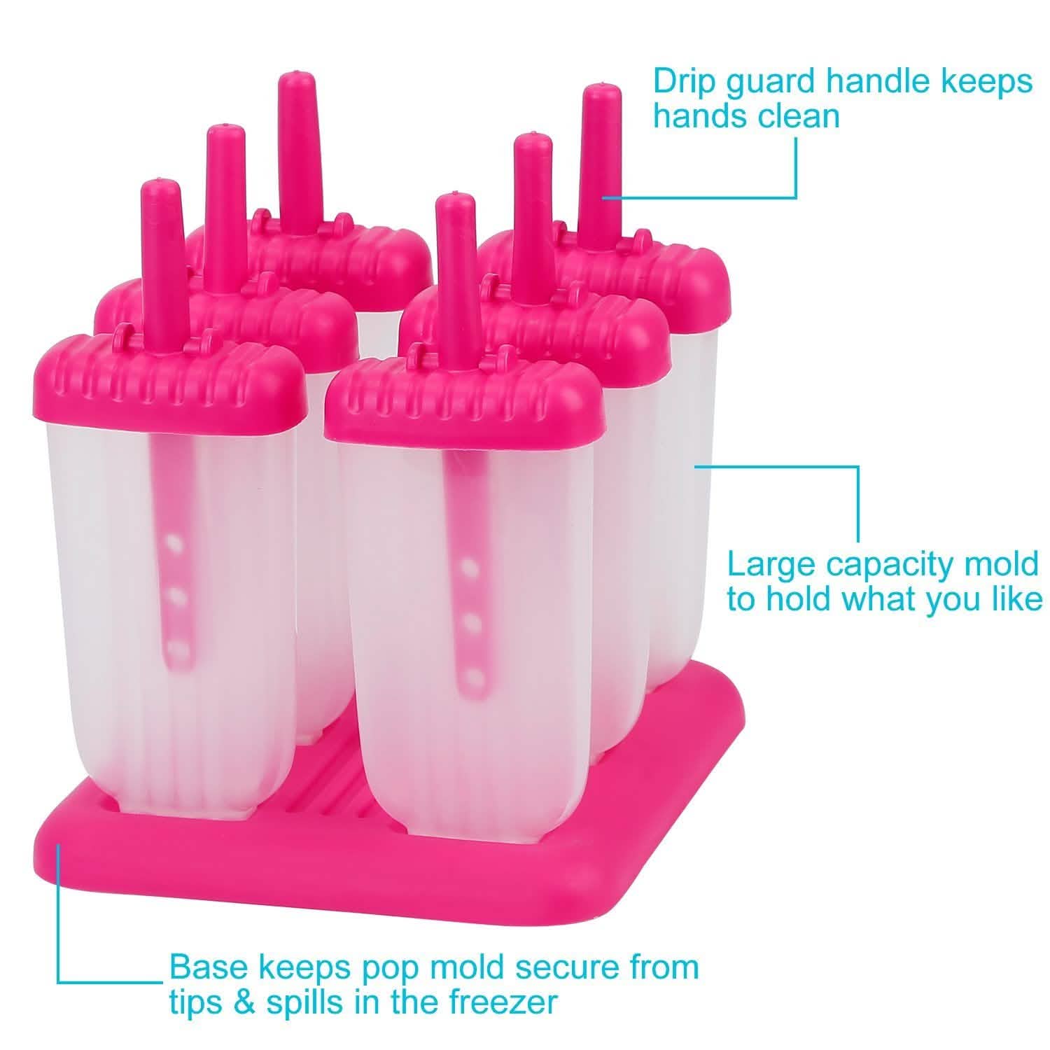 6-Piece: Popsicle Molds Reusable Ice Cream DIY Ice Pop Maker