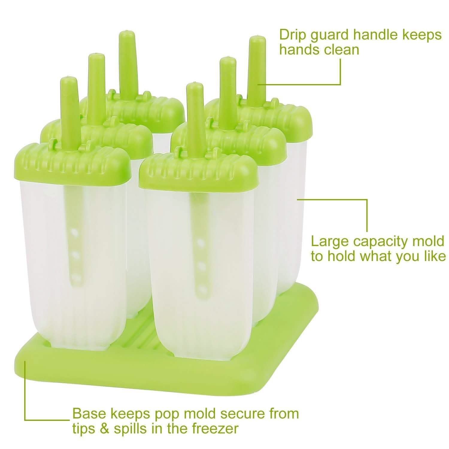 6-Piece: Popsicle Molds Reusable Ice Cream DIY Ice Pop Maker