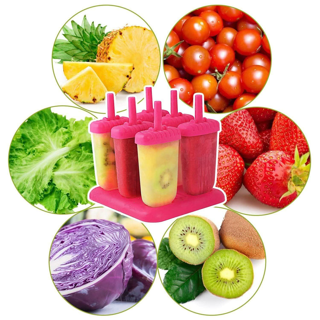 6-Piece: Popsicle Molds Reusable Ice Cream DIY Ice Pop Maker