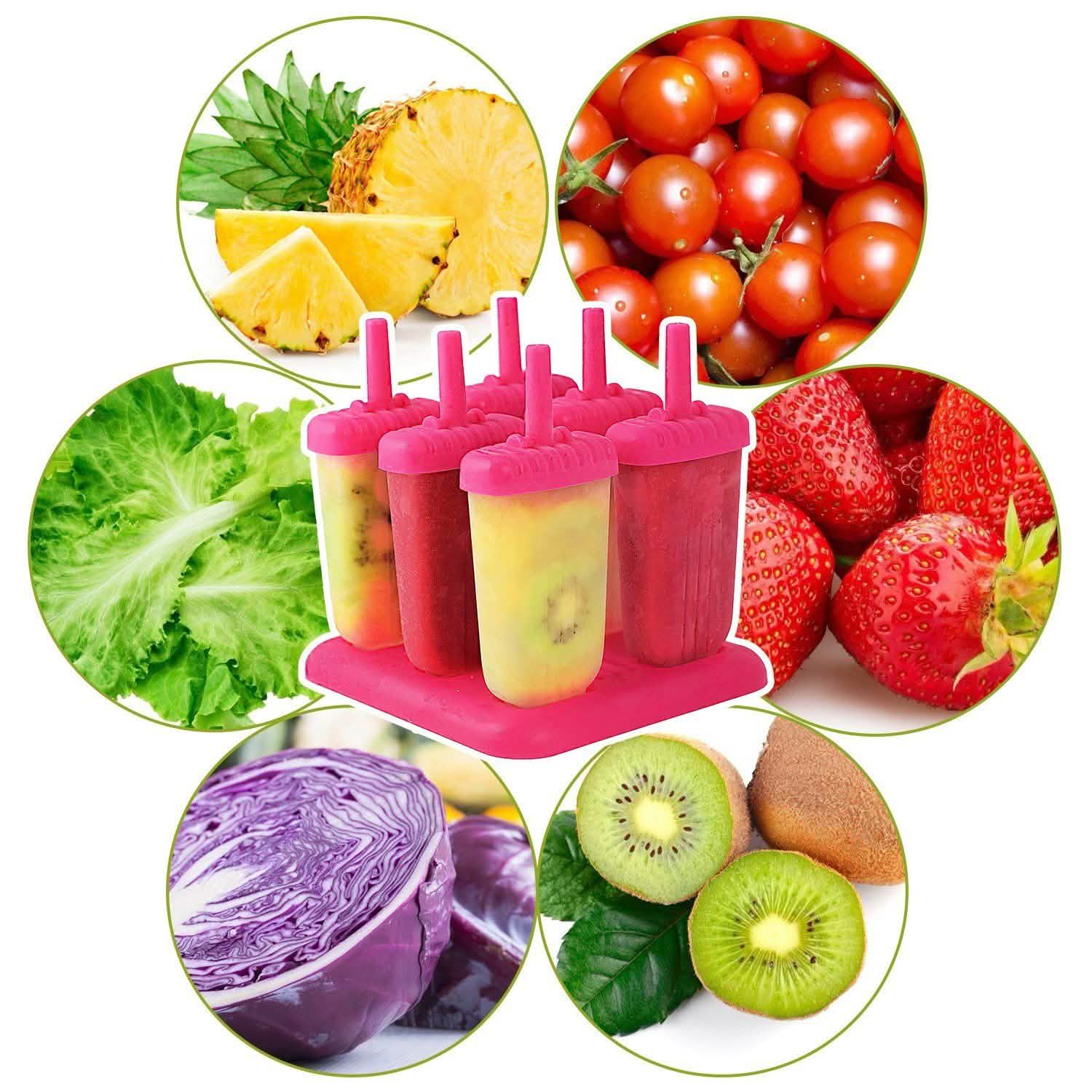 6-Piece: Popsicle Molds Reusable Ice Cream DIY Ice Pop Maker