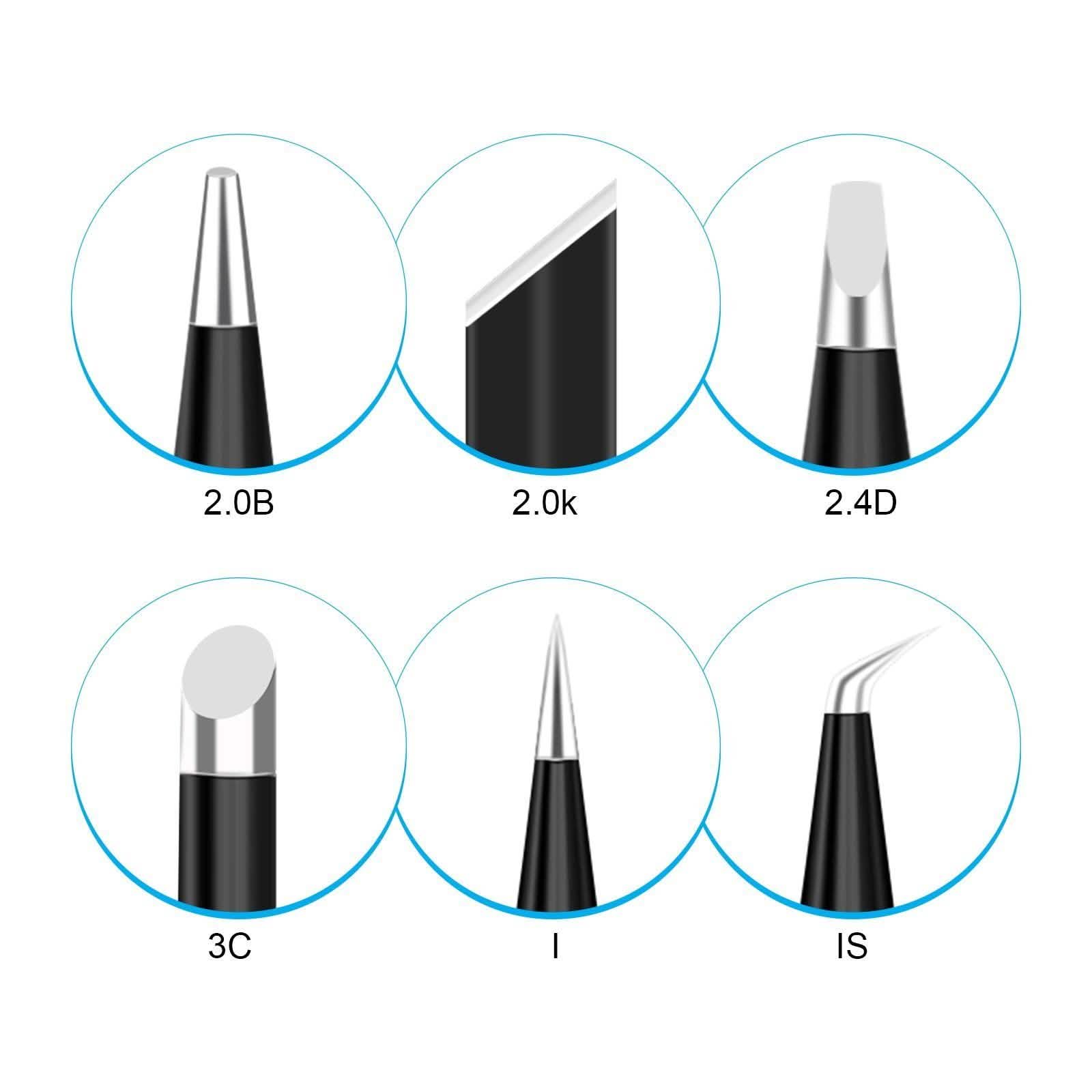 6-Piece Set: 900M-T Series Soldering Iron Tips