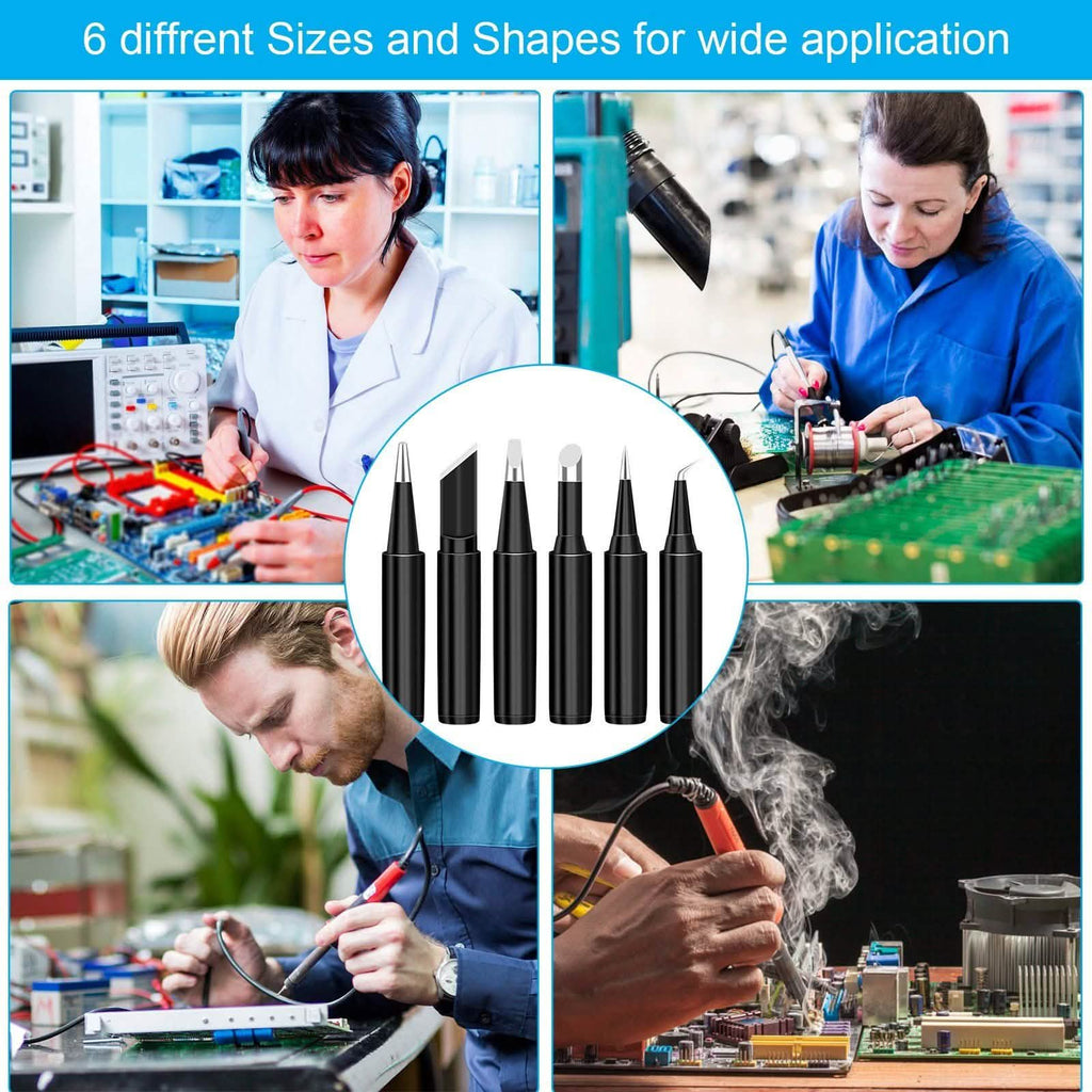 6-Piece Set: 900M-T Series Soldering Iron Tips