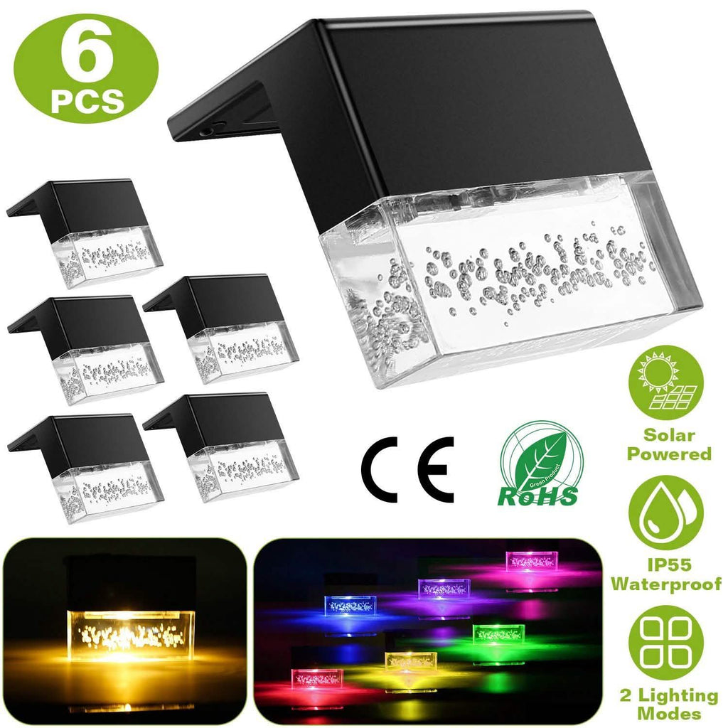 6-Piece: Solar Powered Acrylic Bubbles Decorative Deck Lights