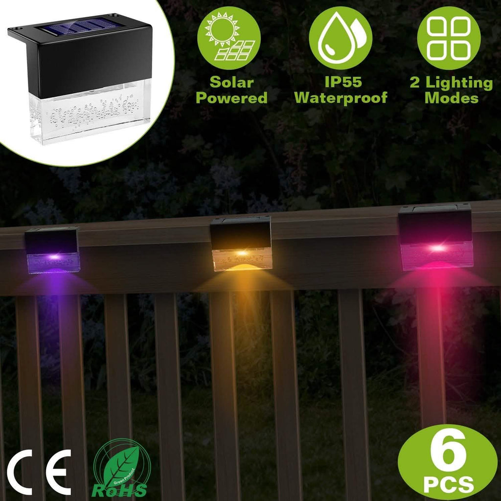 6-Piece: Solar Powered Acrylic Bubbles Decorative Deck Lights