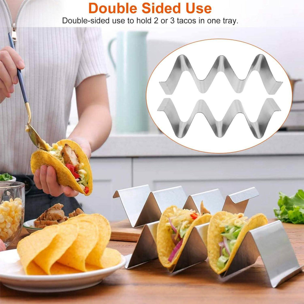6-Piece: Stainless Steel Taco Holders