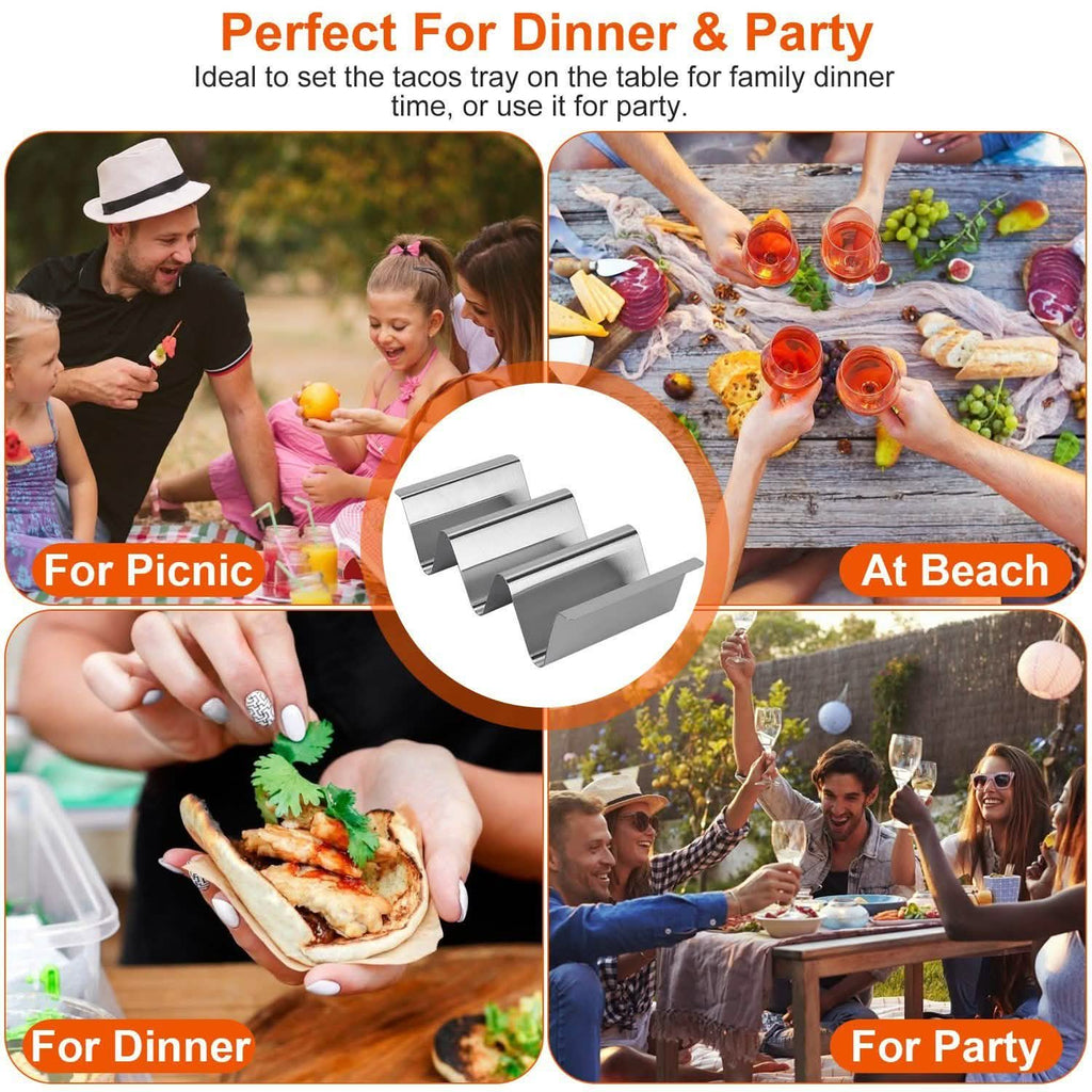 6-Piece: Stainless Steel Taco Holders