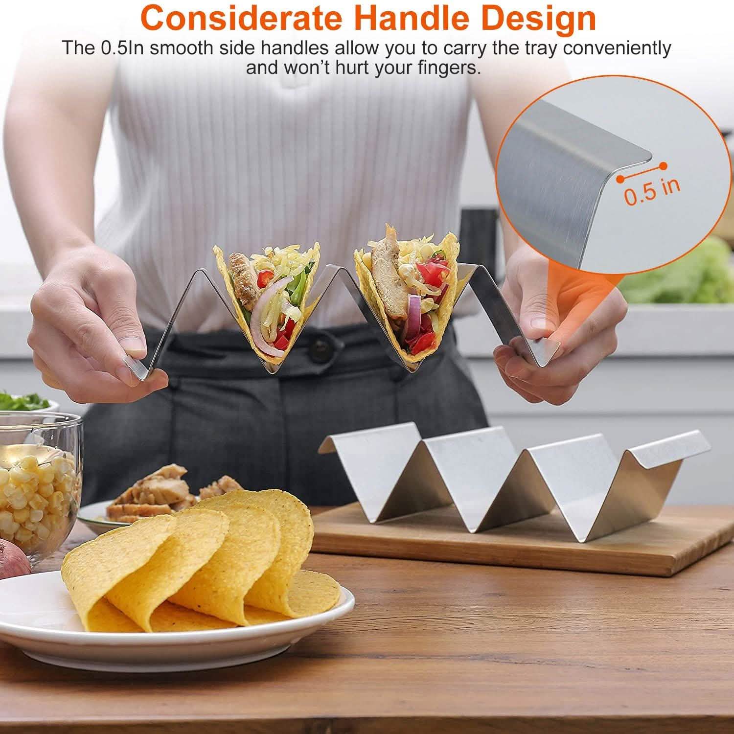 6-Piece: Stainless Steel Taco Holders