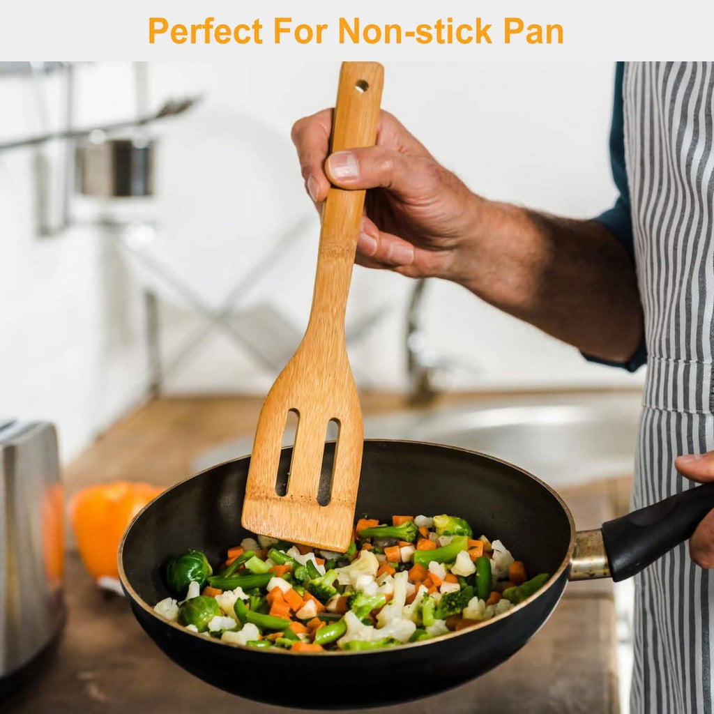 6-Pieces: Cooking Utensil Bamboo Wooden Spoons