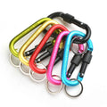 6-Pieces: D-Ring Screw Locking Carabiner Hook Clip Aluminum Camping Keychain
