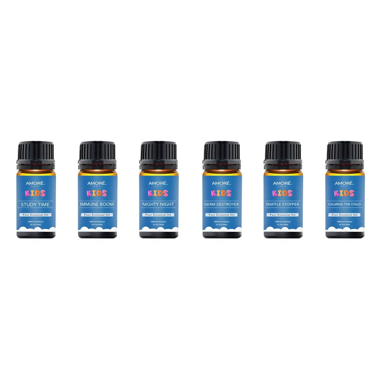 6-Pieces Set: Natural Aromatherapy Kids Safe Essential Oils Starter Set