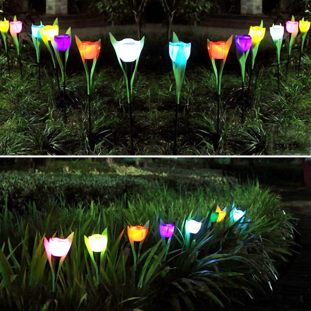 6-Pieces: Solar Garden Tulip Flower Lights