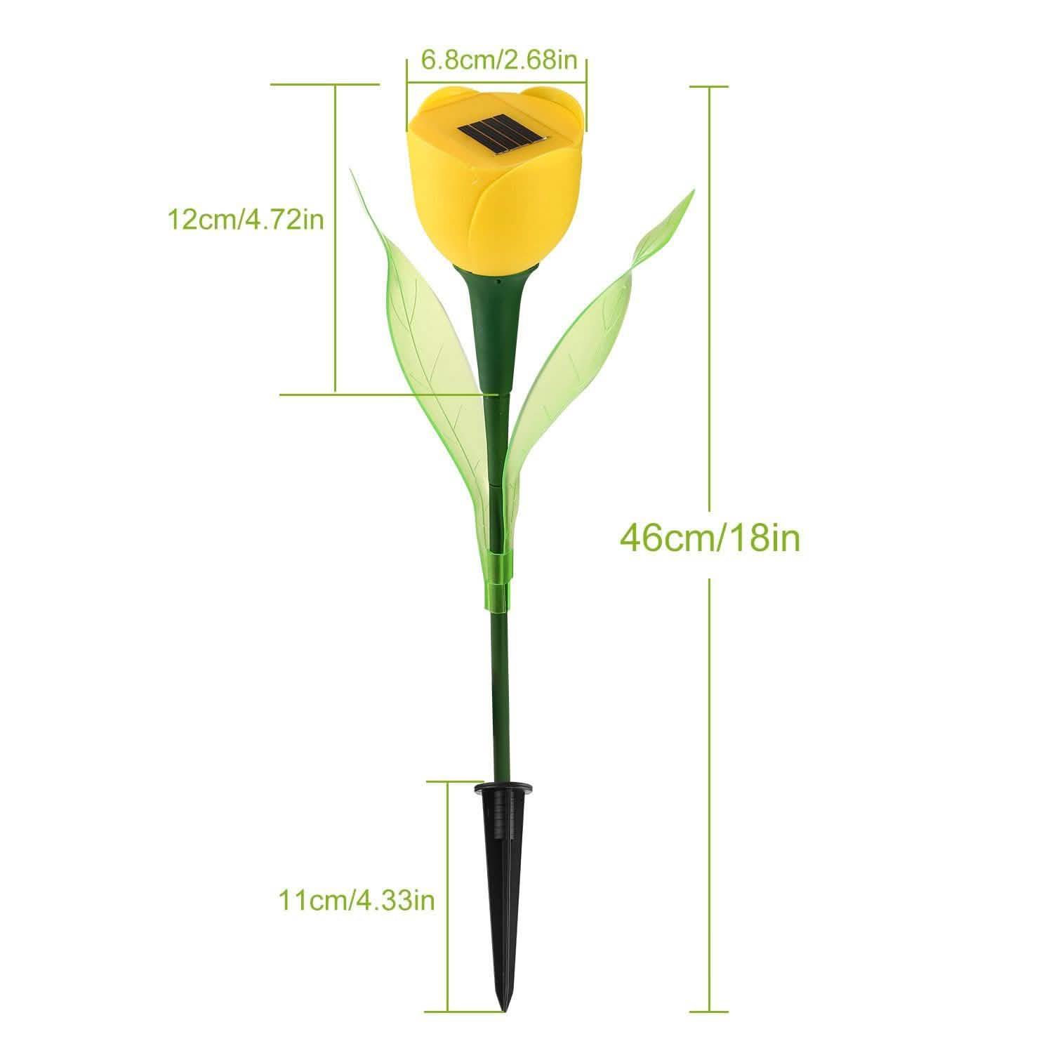 6-Pieces: Solar Garden Tulip Flower Lights