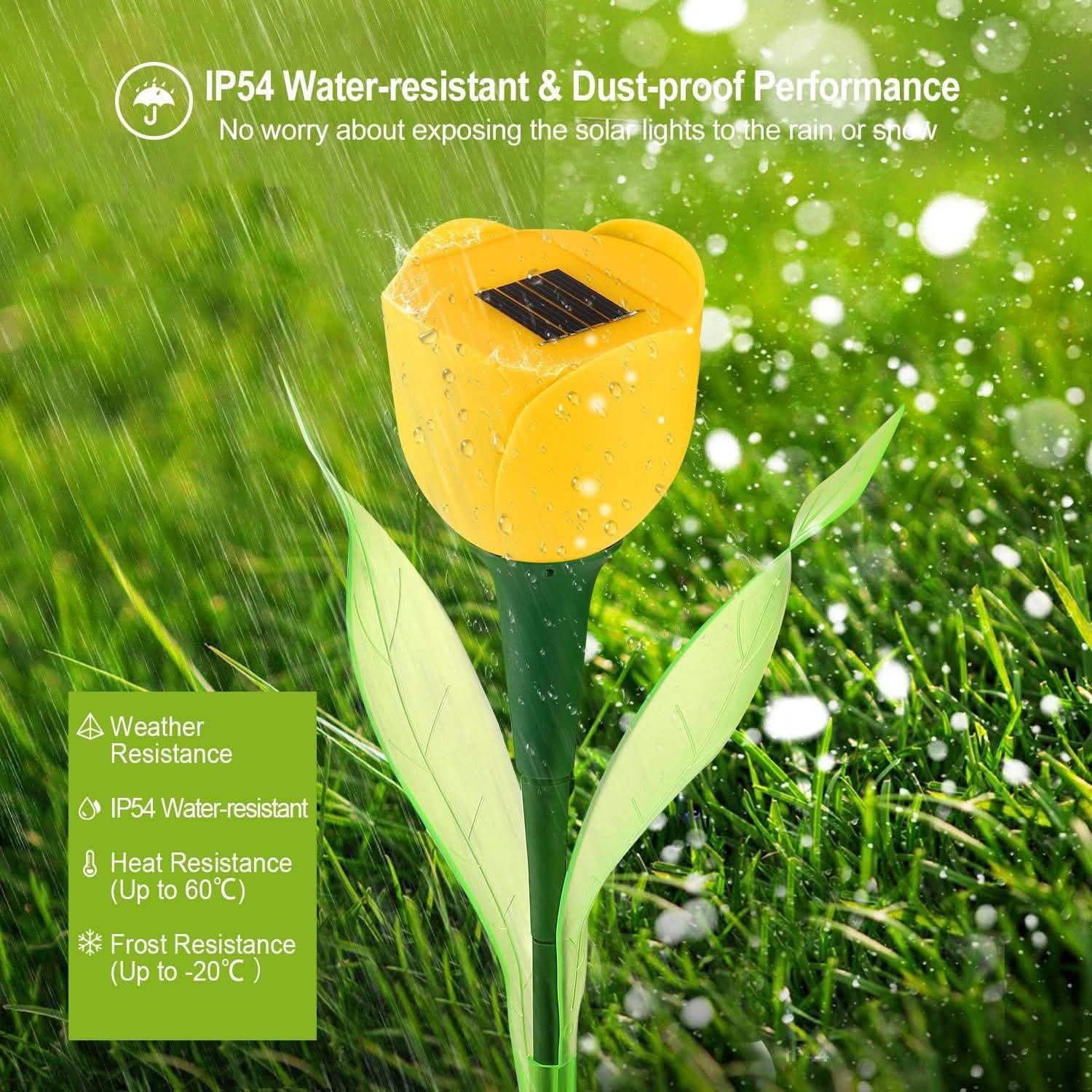 6-Pieces: Solar Garden Tulip Flower Lights