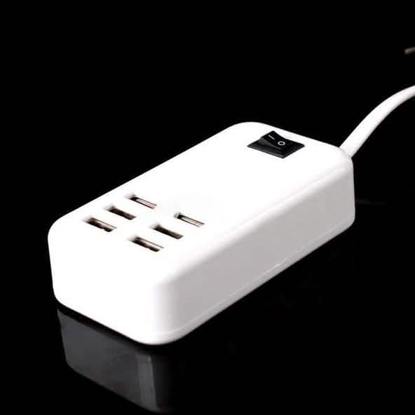 6-Ports USB-Powered Devices Wall Charger Power Adapter