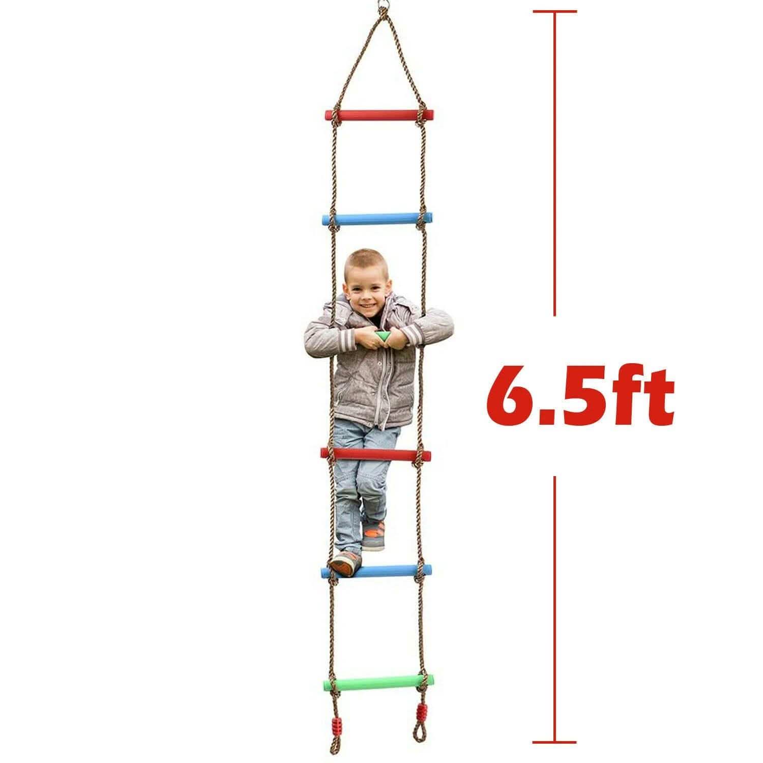 6 Rungs Swing Climbing Rope Ladder Hang for Children Playground Exercise