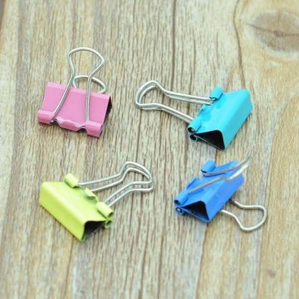 60-Pieces: 15mm Colorful Metal Paper File Ticket Binder Clips