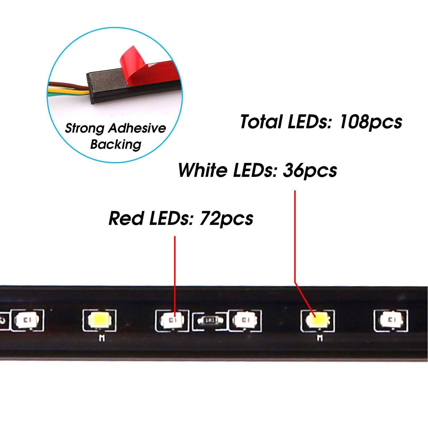 60" Truck Tailgate Brake/Reverse/Turn Signal LED Light Stip
