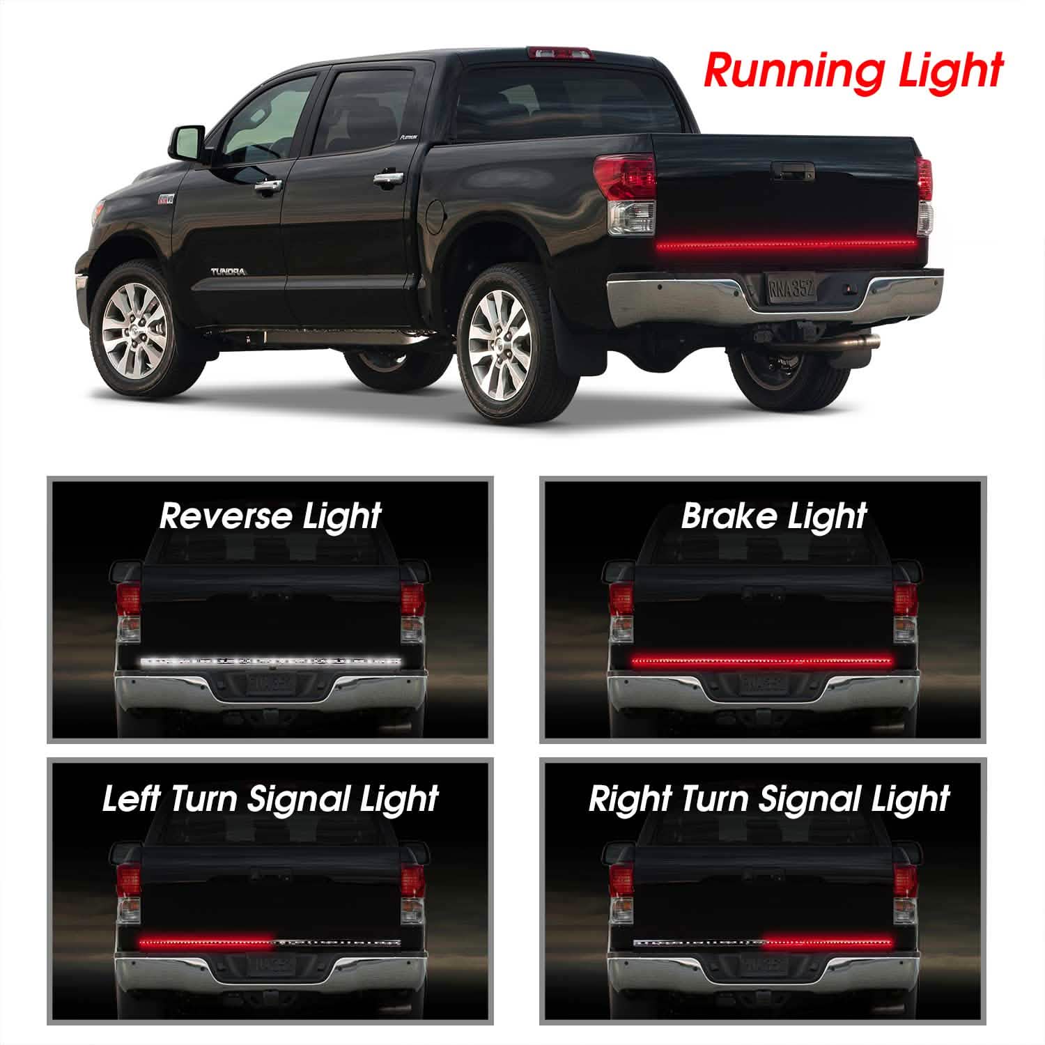 60" Truck Tailgate Brake/Reverse/Turn Signal LED Light Stip