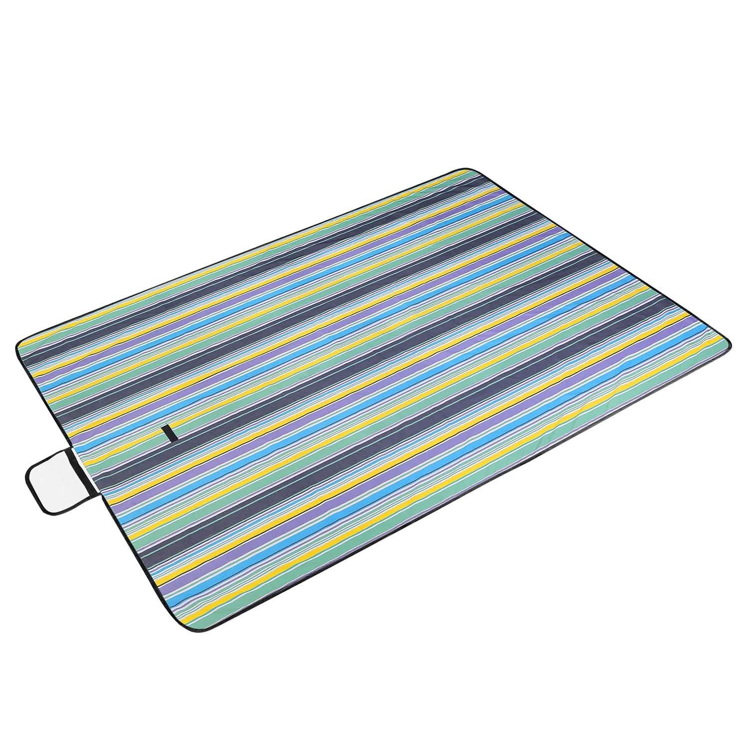 60" x 78" Foldable Waterproof Picnic Blanket with Strap