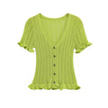 Spring New  Style Round Neck Solid Color Loose Knit Sweater for Women
