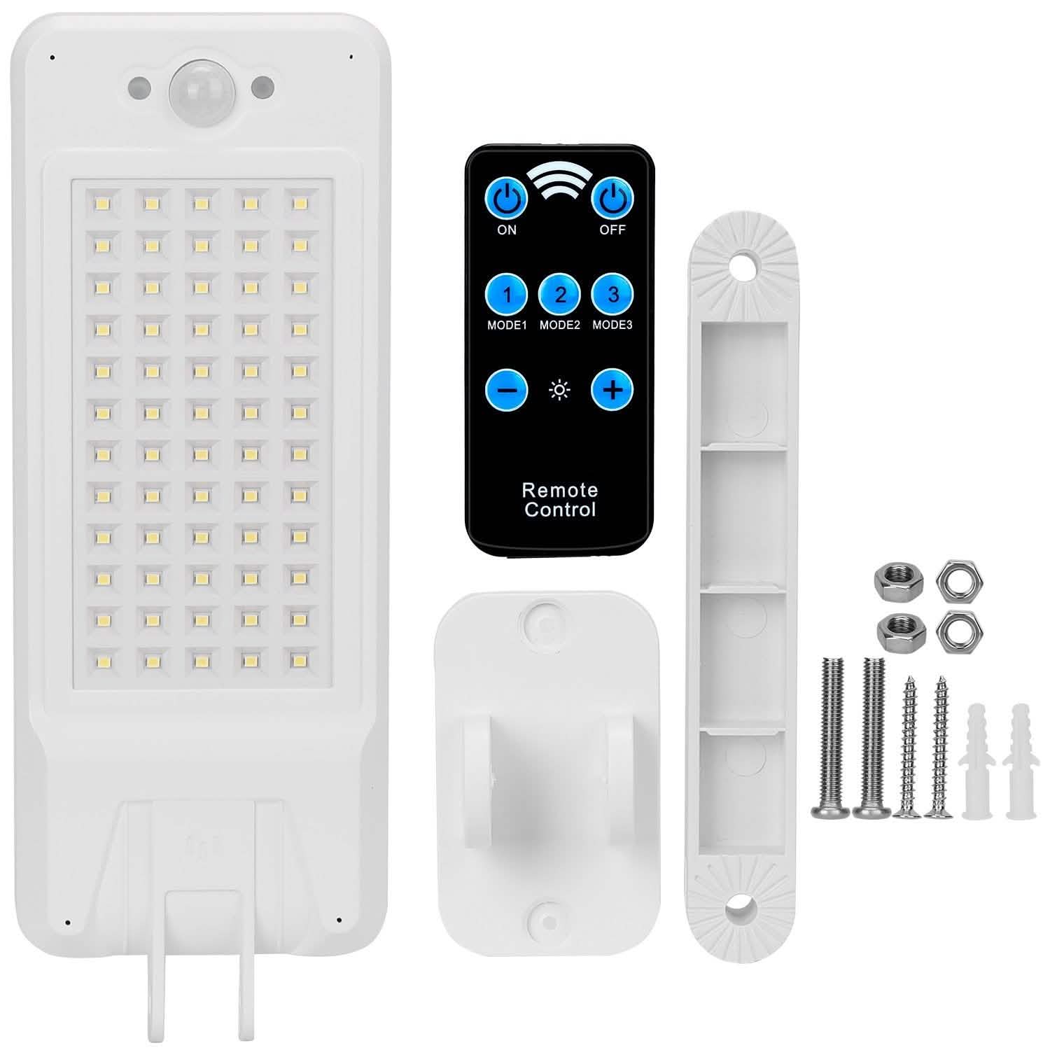 60LEDs Solar PIR Motion Sensor Remote Control Wireless Lamp